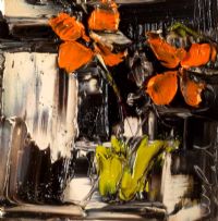 STILL LIFE - ORANGE FLOWERS by Colin Flack at Ross's Online Art Auctions