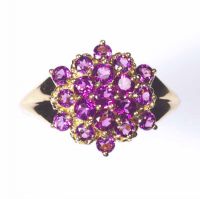 9CT GOLD & PINK SAPPHIRE CLUSTER RING at Ross's Online Art Auctions