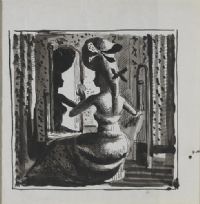 WOMAN AT A DRESSING TABLE by Colin Middleton RHA RUA at Ross's Online Art Auctions