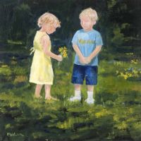 GIRL & BOY by Marjorie Wilson at Ross's Online Art Auctions