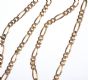 9 CARAT GOLD FIGARO CHAIN WITH FITTED T BAR & A 9 CARAT GOLD FOB at Ross's Online Art Auctions