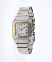 GENT'S STAINLESS STEEL CARTIER SANTOS AUTOMATIC WRIST WATCH at Ross's Online Art Auctions