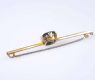 9CT GOLD & BLUE STONE ART DECO STYLE BAR BROOCH at Ross's Online Art Auctions