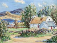 THATCHED COTTAGE by Samuel Coulter at Ross's Online Art Auctions