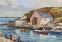 THE BOAT HOUSE, BALLINTOY HARBOUR by Colin Gibson at Ross's Online Art Auctions
