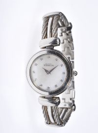 LADY'S MICHEL HERBELIN STAINLESS STEEL CASED WRIST WATCH WITH MOTHER OF PEARL DIAL at Ross's Online Art Auctions