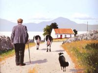 CHANGING PASTURES, NEAR THE MOURNES by Gregory Moore at Ross's Online Art Auctions