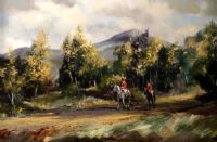OUT HUNTING, NEAR SUGARLOAF MOUNTAIN by Anne Tallentire at Ross's Online Art Auctions