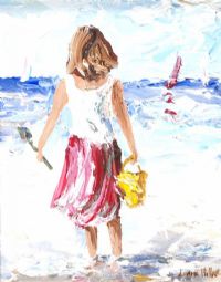 BEACH FUN by Lorna Millar at Ross's Online Art Auctions