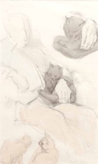 CAT STUDY by Tom Carr HRHA HRUA at Ross's Online Art Auctions