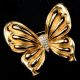HEAVY 18 CT GOLD DIAMOND BUTTERFLY BROOCH at Ross's Online Art Auctions