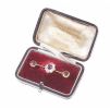 GOLD-TONE RUBY & WHITE SAPPHIRE BROOCH at Ross's Online Art Auctions