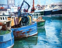 PORTAVOGIE TRAWLERS by Dennis Orme Shaw at Ross's Online Art Auctions