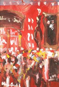 AT THE BAR, THE SHELBOURNE HOTEL by Marie Carroll at Ross's Online Art Auctions