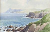 DUNLUCE CASTLE & THE GIANT'S CAUSEWAY by Rowland Hill RUA at Ross's Online Art Auctions