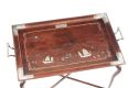 NINETEENTH CENTURY CHINESE SILVER INLAID HARDWOOD BUTLER'S TRAY at Ross's Online Art Auctions