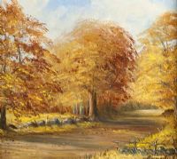 COUNTRY ROAD IN AUTUMN by Manson Blair UWS at Ross's Online Art Auctions
