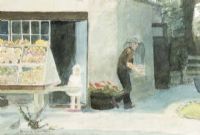 THE FRUIT & VEGETABLE SHOP by Rowland Davidson at Ross's Online Art Auctions