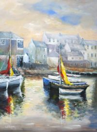 BOATS AT KINSALE by Niall Campion at Ross's Online Art Auctions