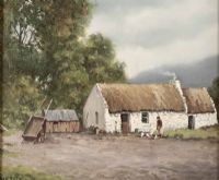 COTTAGE NEAR GLENTIES, DONEGAL by William Henry Burns at Ross's Online Art Auctions