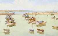 BOATS, PORTRUSH HARBOUR by Samuel McLarnon UWS at Ross's Online Art Auctions