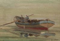 FISHING BOAT, STRANGFORD LOUGH by Dante Lynas at Ross's Online Art Auctions