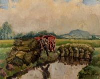 WORKING FLAX by Robert Taylor Carson RUA at Ross's Online Art Auctions