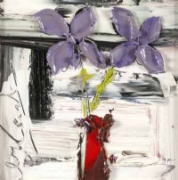MAUVE FLOWERS & VASE by Colin Flack at Ross's Online Art Auctions