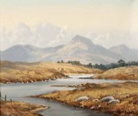 BALLYNAHINCH RIVER, CONNEMARA by William Henry Burns at Ross's Online Art Auctions