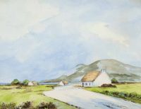 THATCHED COTTAGE, DONEGAL by M. Garston at Ross's Online Art Auctions