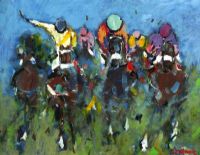 RACE HORSES by Desmond Murrie at Ross's Online Art Auctions