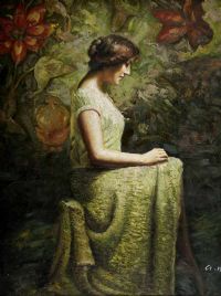 SEATED LADY by Georgina Harper at Ross's Online Art Auctions
