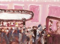 AT THE BAR, THE SHELBOURNE HOTEL by Marie Carroll at Ross's Online Art Auctions