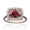 18CT WHITE GOLD PINK SAPPHIRE & DIAMOND RING at Ross's Online Art Auctions