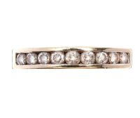 18CT WHITE GOLD DIAMOND HALF-ETERNITY BAND at Ross's Online Art Auctions