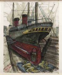 IN DRY DOCK by Hugh Clawson at Ross's Online Art Auctions