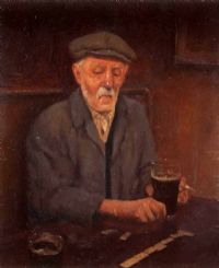 PINT OF STOUT by Ken Moroney at Ross's Online Art Auctions