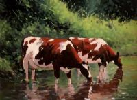 TWO AYRSHIRES by Gregory Moore at Ross's Online Art Auctions