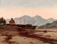 GATHERING SEAWEED, CARLINGFORD LOUGH by William Docherty Weir at Ross's Online Art Auctions