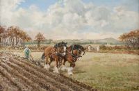 PLOUGHING THE FIELD by George Bennett at Ross's Online Art Auctions