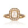 9CT GOLD MOISSANITE HALO RING at Ross's Online Art Auctions