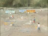 BEACH PICNIC by Tom Kerr at Ross's Online Art Auctions