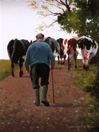 TIME FOR MILKING by Gregory Moore at Ross's Online Art Auctions