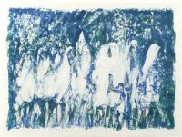 RIVERRUN, PROCESSION WITH LILIES III, 1991 by Louis Le Brocquy HRHA at Ross's Online Art Auctions