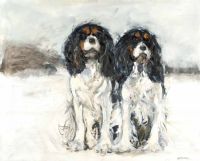 WINDY DAY (CAVALIER SPANIELS) by Stephen McKeown at Ross's Online Art Auctions