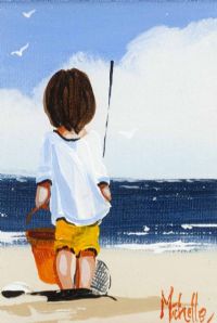 YOUNG FISHERMAN by Michelle Carlin at Ross's Online Art Auctions