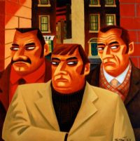 THREE MEN by Graham Knuttel at Ross's Online Art Auctions