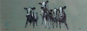 STARTLED COWS by Con Campbell at Ross's Online Art Auctions