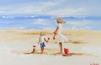 BUILDING A SANDCASTLE by Louise Mansfield at Ross's Online Art Auctions