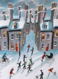 THE SNOWBALL FIGHT by John Ormsby at Ross's Online Art Auctions